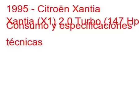 1995 - Citroën Xantia
Xantia (X1) 2.0 Turbo (147 Hp) Consumo y especificaciones técnicas