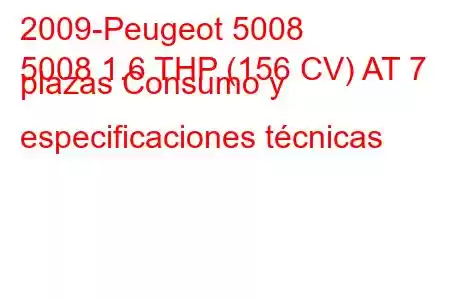 2009-Peugeot 5008
5008 1.6 THP (156 CV) AT 7 plazas Consumo y especificaciones técnicas