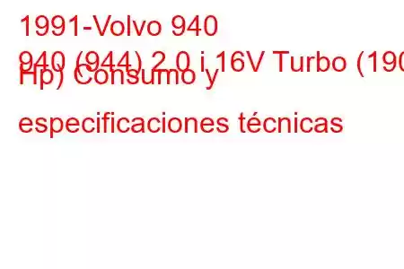 1991-Volvo 940
940 (944) 2.0 i 16V Turbo (190 Hp) Consumo y especificaciones técnicas