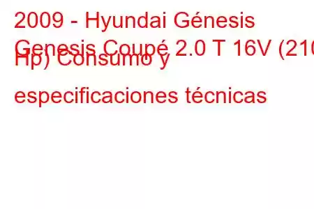 2009 - Hyundai Génesis
Genesis Coupé 2.0 T 16V (210 Hp) Consumo y especificaciones técnicas