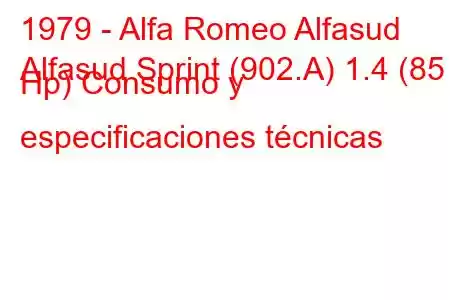 1979 - Alfa Romeo Alfasud
Alfasud Sprint (902.A) 1.4 (85 Hp) Consumo y especificaciones técnicas