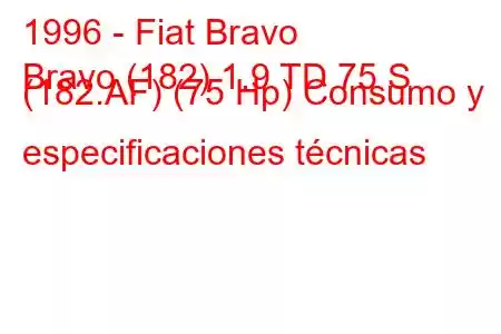 1996 - Fiat Bravo
Bravo (182) 1.9 TD 75 S (182.AF) (75 Hp) Consumo y especificaciones técnicas