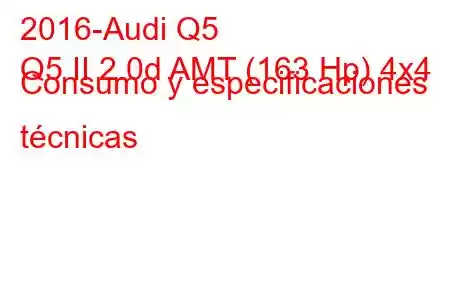 2016-Audi Q5
Q5 II 2.0d AMT (163 Hp) 4x4 Consumo y especificaciones técnicas