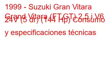 1999 - Suzuki Gran Vitara
Grand Vitara (FT,GT) 2.5 i V6 24V (5 dr) (144 Hp) Consumo y especificaciones técnicas