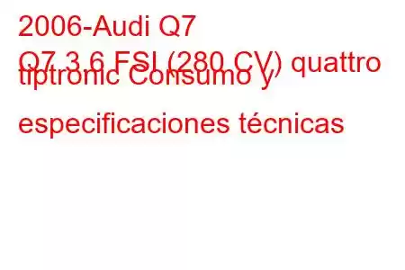 2006-Audi Q7
Q7 3.6 FSI (280 CV) quattro tiptronic Consumo y especificaciones técnicas