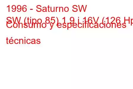 1996 - Saturno SW
SW (tipo 85) 1.9 i 16V (126 Hp) Consumo y especificaciones técnicas