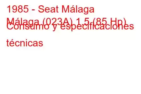 1985 - Seat Málaga
Málaga (023A) 1.5 (85 Hp) Consumo y especificaciones técnicas