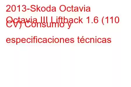 2013-Skoda Octavia
Octavia III Liftback 1.6 (110 CV) Consumo y especificaciones técnicas