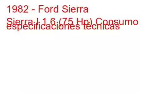 1982 - Ford Sierra
Sierra I 1.6 (75 Hp) Consumo y especificaciones técnicas