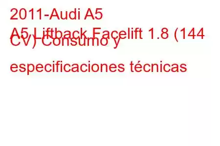 2011-Audi A5
A5 Liftback Facelift 1.8 (144 CV) Consumo y especificaciones técnicas