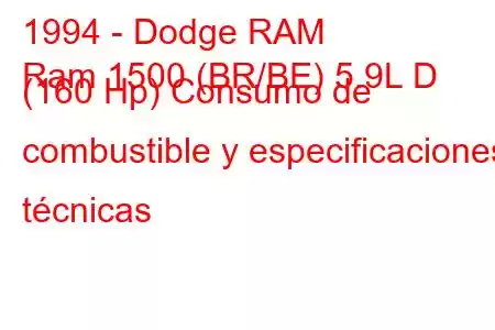 1994 - Dodge RAM
Ram 1500 (BR/BE) 5.9L D (160 Hp) Consumo de combustible y especificaciones técnicas