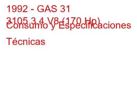 1992 - GAS 31
3105 3.4 V8 (170 Hp) Consumo y Especificaciones Técnicas