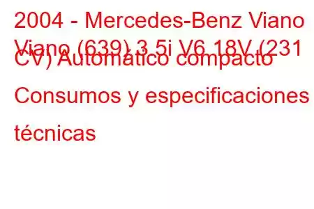 2004 - Mercedes-Benz Viano
Viano (639) 3.5i V6 18V (231 CV) Automático compacto Consumos y especificaciones técnicas