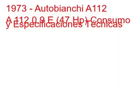 1973 - Autobianchi A112
A 112 0.9 E (47 Hp) Consumo y Especificaciones Técnicas