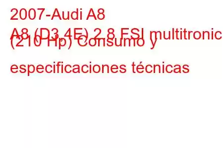 2007-Audi A8
A8 (D3,4E) 2.8 FSI multitronic (210 Hp) Consumo y especificaciones técnicas