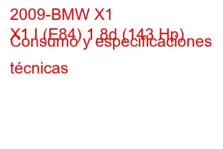 2009-BMW X1
X1 I (E84) 1.8d (143 Hp) Consumo y especificaciones técnicas