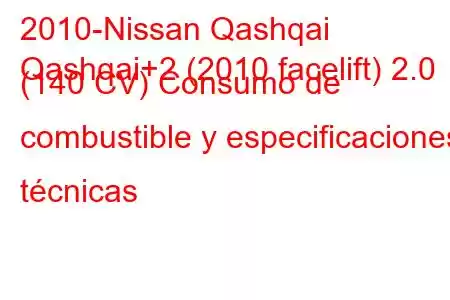 2010-Nissan Qashqai
Qashqai+2 (2010 facelift) 2.0 (140 CV) Consumo de combustible y especificaciones técnicas