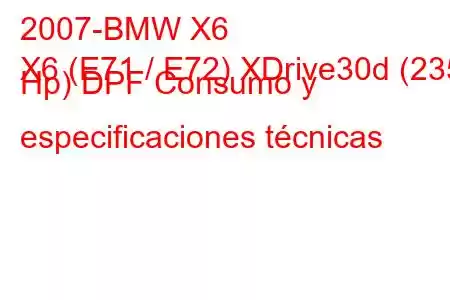 2007-BMW X6
X6 (E71 / E72) XDrive30d (235 Hp) DPF Consumo y especificaciones técnicas