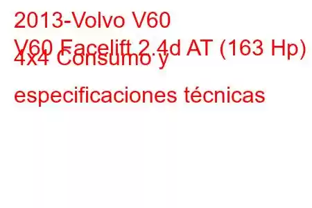 2013-Volvo V60
V60 Facelift 2.4d AT (163 Hp) 4x4 Consumo y especificaciones técnicas