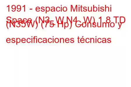 1991 - espacio Mitsubishi
Space (N3_W,N4_W) 1.8 TD (N35W) (75 Hp) Consumo y especificaciones técnicas