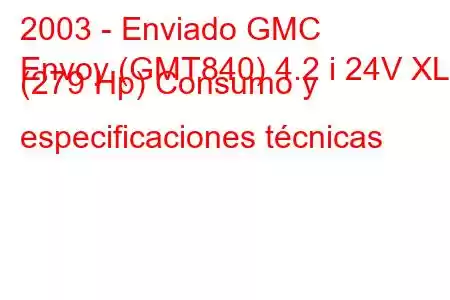 2003 - Enviado GMC
Envoy (GMT840) 4.2 i 24V XL (279 Hp) Consumo y especificaciones técnicas