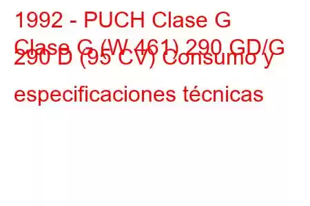 1992 - PUCH Clase G
Clase G (W 461) 290 GD/G 290 D (95 CV) Consumo y especificaciones técnicas