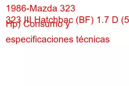 1986-Mazda 323
323 III Hatchbac (BF) 1.7 D (54 Hp) Consumo y especificaciones técnicas