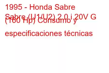 1995 - Honda Sabre
Sabre (U1/U2) 2.0 i 20V G (160 Hp) Consumo y especificaciones técnicas