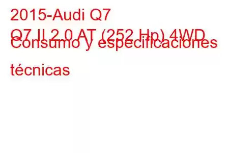 2015-Audi Q7
Q7 II 2.0 AT (252 Hp) 4WD Consumo y especificaciones técnicas