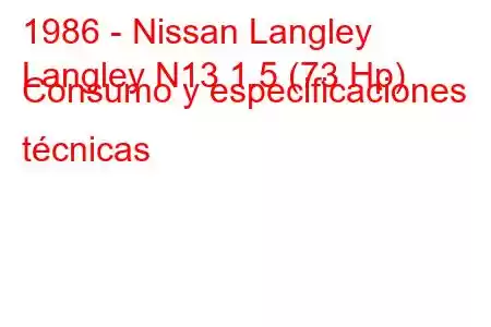 1986 - Nissan Langley
Langley N13 1.5 (73 Hp) Consumo y especificaciones técnicas