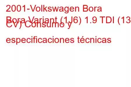 2001-Volkswagen Bora
Bora Variant (1J6) 1.9 TDI (130 CV) Consumo y especificaciones técnicas