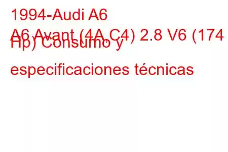 1994-Audi A6
A6 Avant (4A,C4) 2.8 V6 (174 Hp) Consumo y especificaciones técnicas