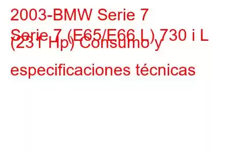 2003-BMW Serie 7
Serie 7 (E65/E66 L) 730 i L (231 Hp) Consumo y especificaciones técnicas