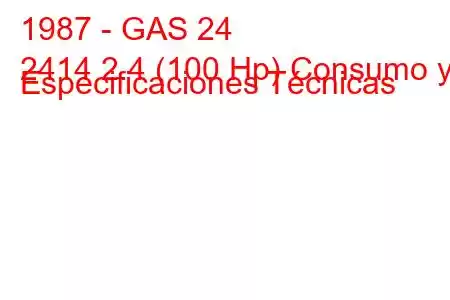 1987 - GAS 24
2414 2.4 (100 Hp) Consumo y Especificaciones Técnicas