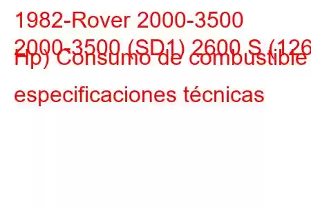 1982-Rover 2000-3500
2000-3500 (SD1) 2600 S (126 Hp) Consumo de combustible y especificaciones técnicas