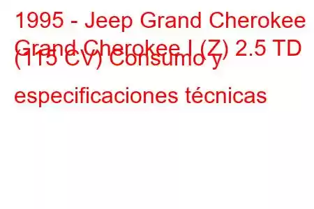 1995 - Jeep Grand Cherokee
Grand Cherokee I (Z) 2.5 TD (115 CV) Consumo y especificaciones técnicas