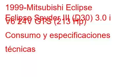 1999-Mitsubishi Eclipse
Eclipse Spyder III (D30) 3.0 i V6 24V GTS (213 Hp) Consumo y especificaciones técnicas