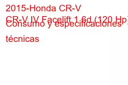 2015-Honda CR-V
CR-V IV Facelift 1.6d (120 Hp) Consumo y especificaciones técnicas