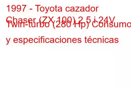 1997 - Toyota cazador
Chaser (ZX 100) 2.5 i 24V Twin-turbo (280 Hp) Consumo y especificaciones técnicas