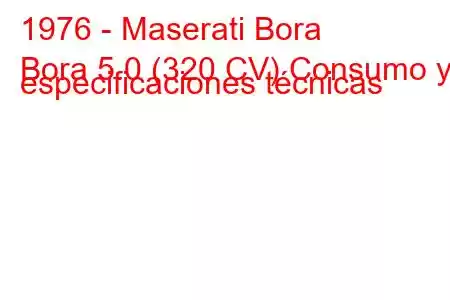 1976 - Maserati Bora
Bora 5.0 (320 CV) Consumo y especificaciones técnicas