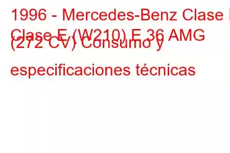 1996 - Mercedes-Benz Clase E
Clase E (W210) E 36 AMG (272 CV) Consumo y especificaciones técnicas