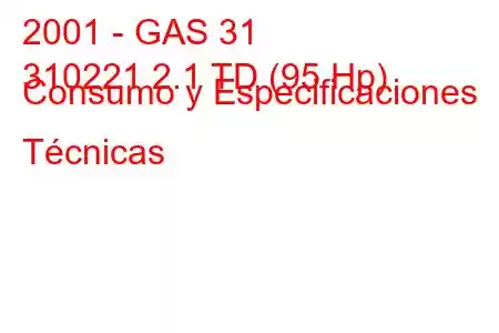 2001 - GAS 31
310221 2.1 TD (95 Hp) Consumo y Especificaciones Técnicas