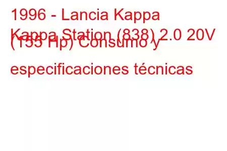 1996 - Lancia Kappa
Kappa Station (838) 2.0 20V (155 Hp) Consumo y especificaciones técnicas