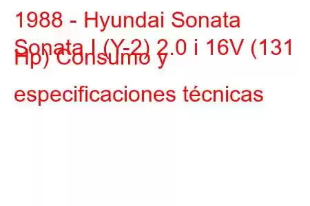 1988 - Hyundai Sonata
Sonata I (Y-2) 2.0 i 16V (131 Hp) Consumo y especificaciones técnicas