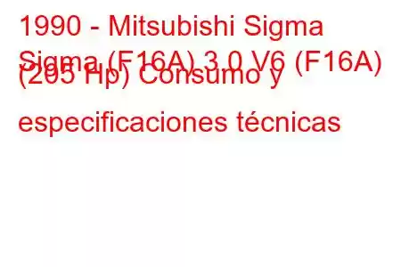 1990 - Mitsubishi Sigma
Sigma (F16A) 3.0 V6 (F16A) (205 Hp) Consumo y especificaciones técnicas