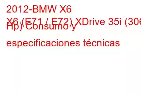 2012-BMW X6
X6 (E71 / E72) XDrive 35i (306 Hp) Consumo y especificaciones técnicas