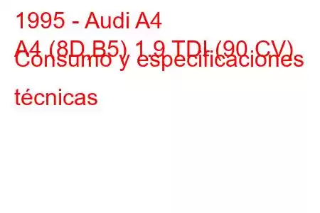 1995 - Audi A4
A4 (8D,B5) 1.9 TDI (90 CV) Consumo y especificaciones técnicas