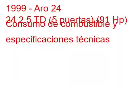 1999 - Aro 24
24 2.5 TD (5 puertas) (91 Hp) Consumo de combustible y especificaciones técnicas