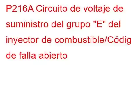 P216A Circuito de voltaje de suministro del grupo 