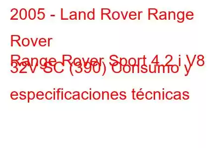 2005 - Land Rover Range Rover
Range Rover Sport 4.2 i V8 32V SC (390) Consumo y especificaciones técnicas